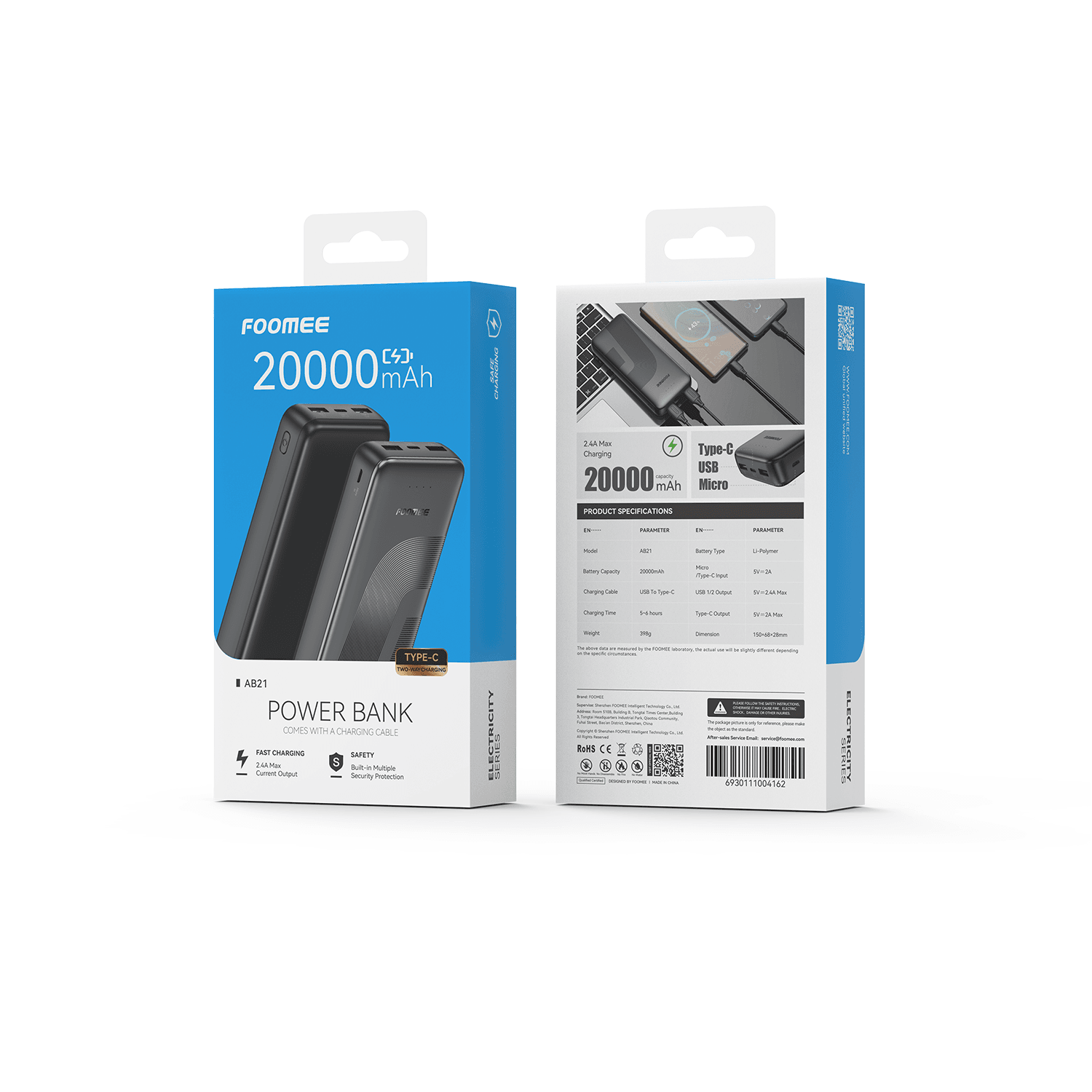 FOOMEE AB21 FAST CHARGE POWER BANK