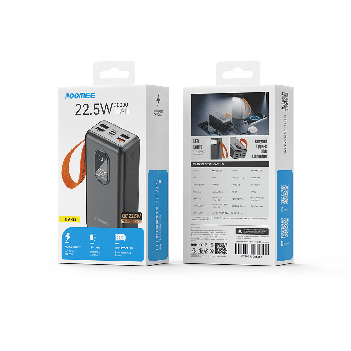 FOOMEE AF32 5-PORT FAST CHARGE POWER BANK