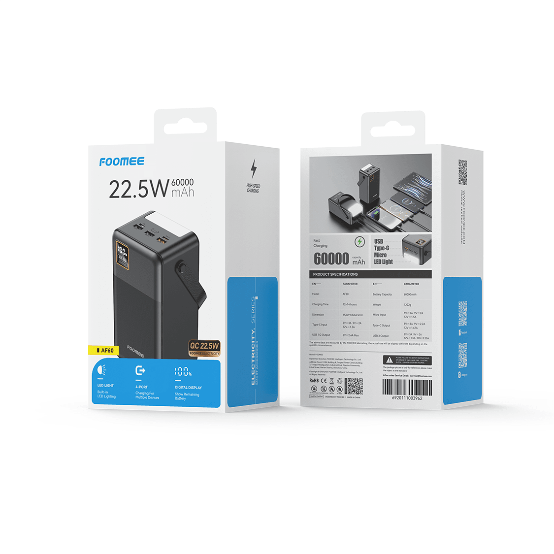 FOOMEE AF60 4-PORT FAST CHARGE POWER BANK