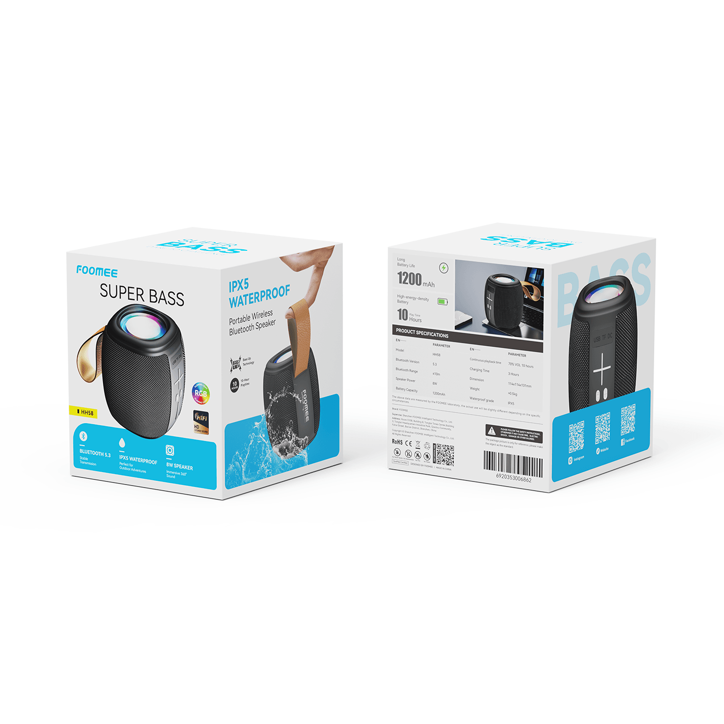 FOOMEE HH58 PORTABLE WIRELESS BLUETOOTH SPEAKER
